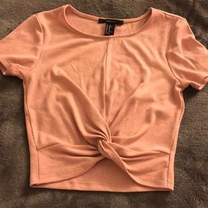 Pink Knotted Crop Top